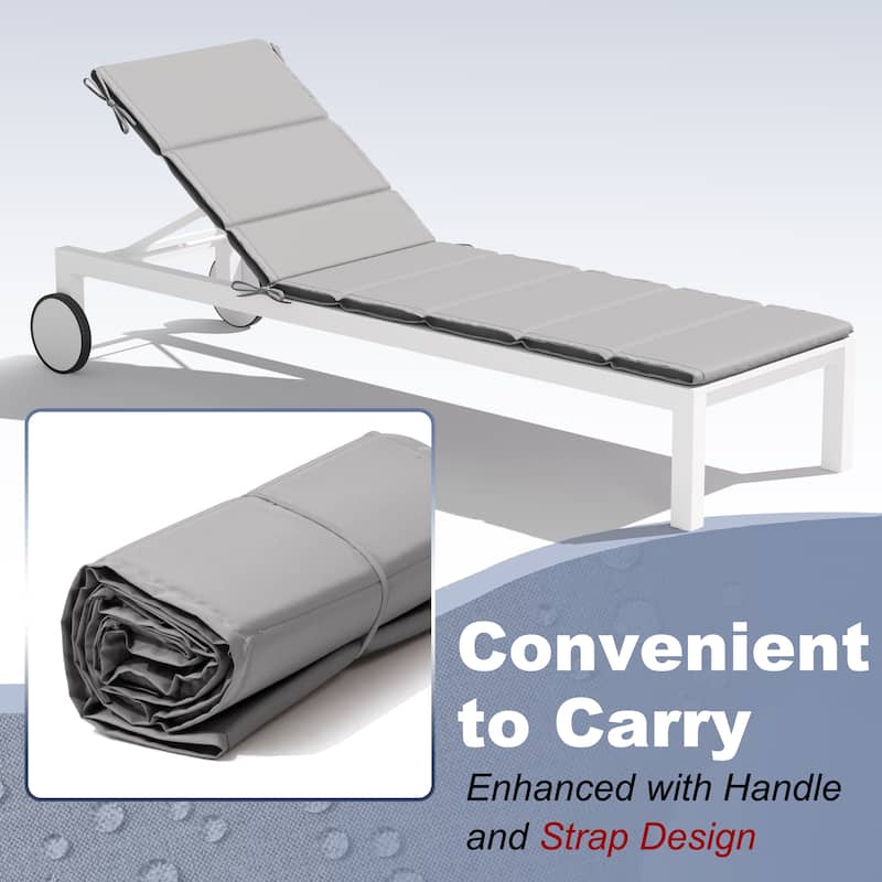 VredHom Outdoor Patio Chaise Lounge Rollable Cushion Lounger Pad