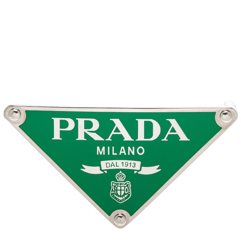 Prada Enameled Metal Belt Buckle - Green