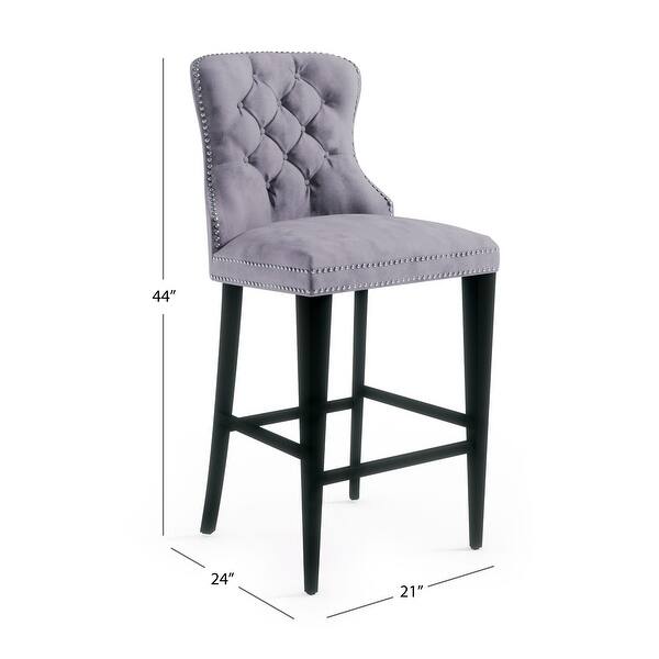 Abbyson Versailles 30 Inch Tufted Velvet Barstool Overstock 10855759