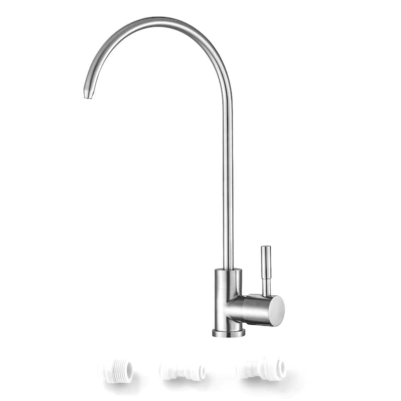 Single-Handle Stainless Steel Filter Drinking Water Kitchen Purifier Beverage Faucet in Brushed Nickel