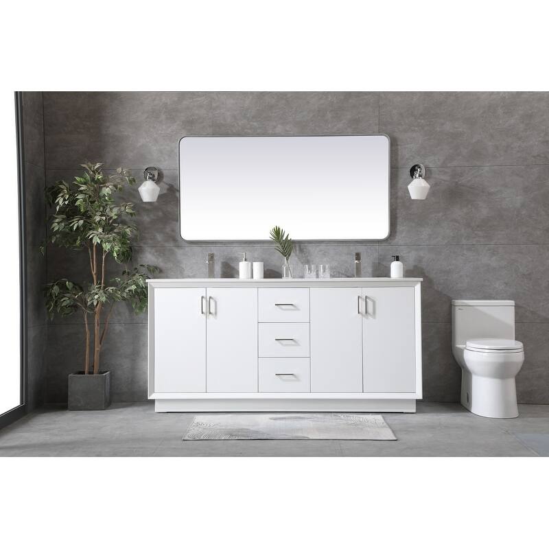 Elegant Lighting VF19672D Hayes 72" Free Standing Double Basin Vanity