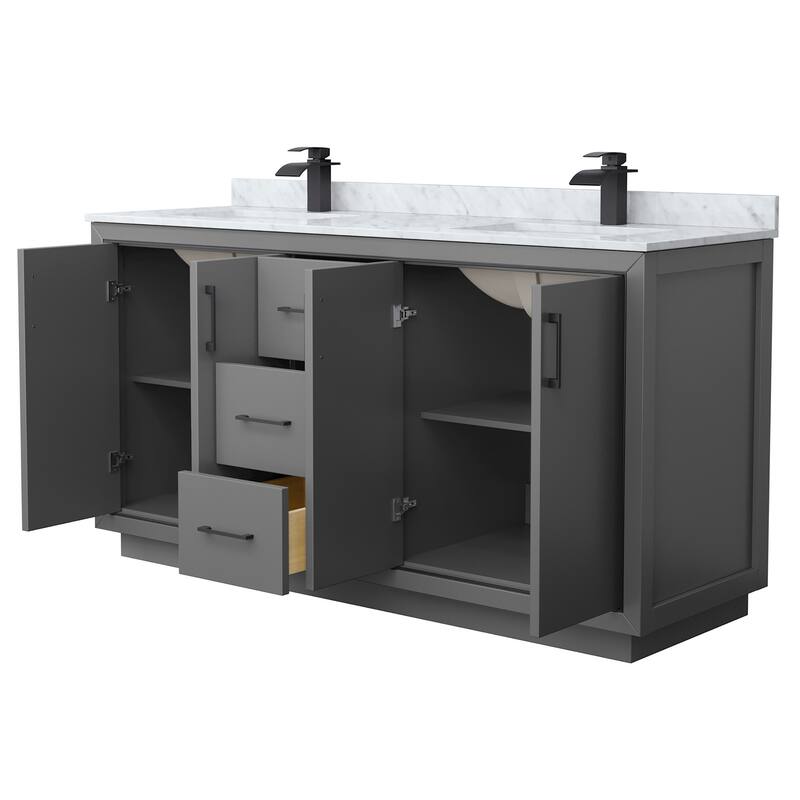 Wyndham Collection WCF1111-66D-NAT-MXX Icon 66" Free Standing Double
