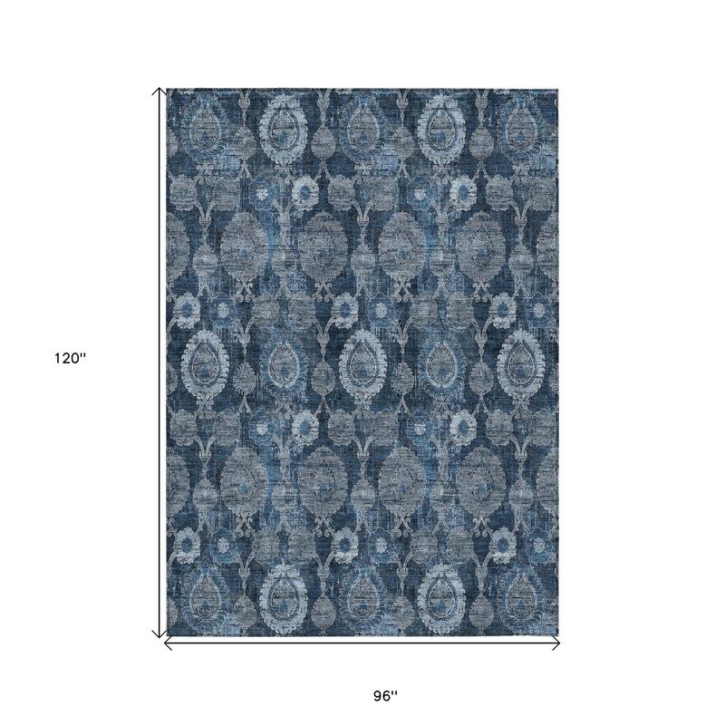 HomeRoots Damask Transitional Rectangle Outdoor Rug