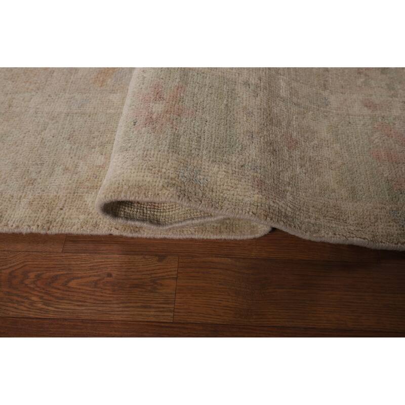 Vegetable Dye Oushak Area Rug Hand-Knotted Oriental Wool Carpet - 5'2"x 6'6"