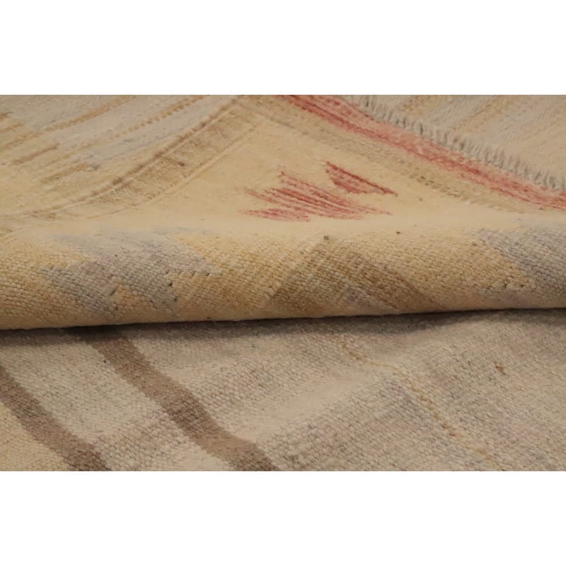 Hand Woven Oriental 100% Wool Carpet Southwestern Tribal Multi-Colored Kilim Area Rug - 6' 9'' X 4' 9''