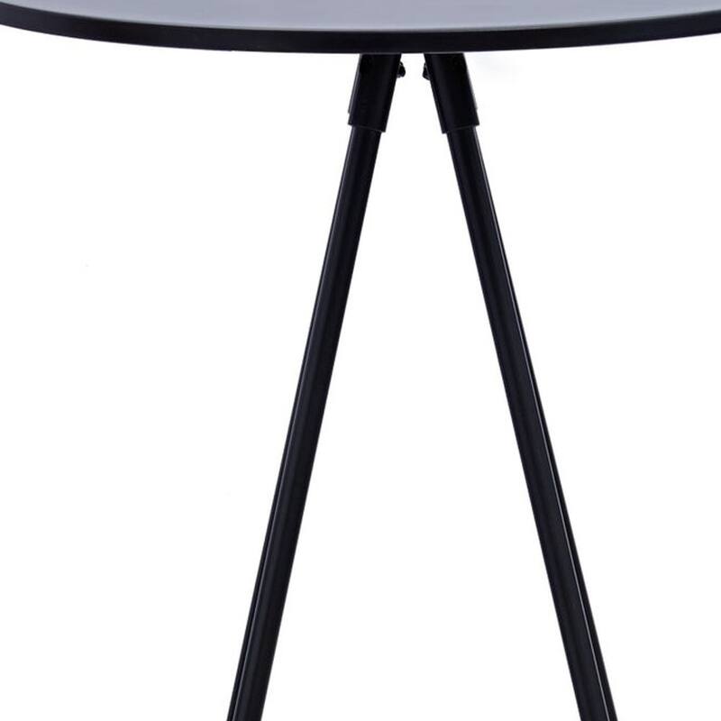 HomeRoots 31" Black Rounded Wood and Iron Bar Table - 31 in. x 44 in. x 31 in.