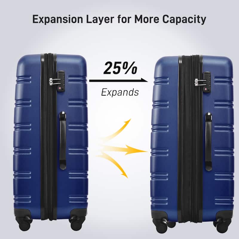 3 Piece Luggage Set Hardside Spinner Suitcase with TSA Lock 20IN 24IN 28IN Available