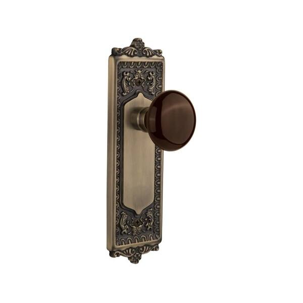 Egg and Dart Plate 2-3/8 in. Backset Oil-Rubbed Bronze Privacy Bed/Bath Door Knob