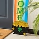 preview thumbnail 7 of 6, Glitzhome 42"H St.Patrick's Wooden Rainbow Welcome Porch Sign - 42"