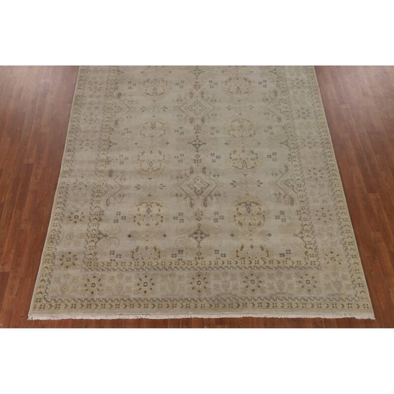 All-Over Oushak Oriental Area Rug Handmade Wool Carpet - 7'11" x 9'11"
