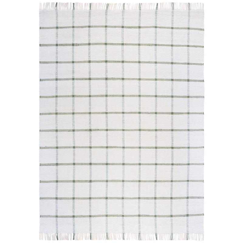 SAFAVIEH Handmade Montauk Espedita Cotton Rug - 8' x 10' - Ivory/Green