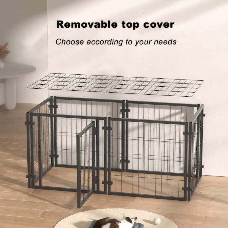47.2" Dog Crate for Small Medium Large Dogs, Puppy Dog Playpen for Yard Indoor Outdoor Use, Pet Dog Cage Kennel