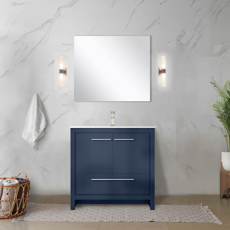 Lafarre Bath Vanity Cultured Marble Top, Sink and Brushed Nickel Faucet