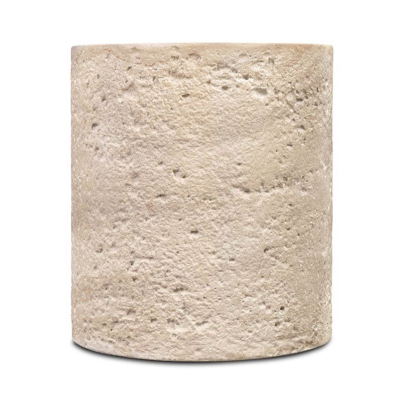 Rokka Drum Concrete Side Table with Stone Texture