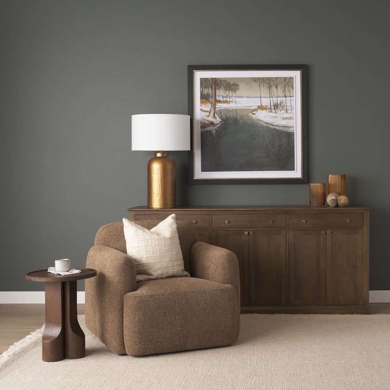 Cayson Dark Brown Sculptural Round Accent Table