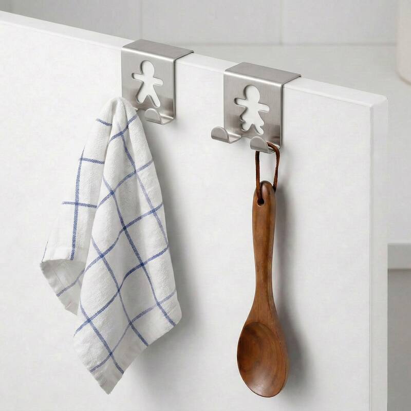 Double Hooks Over The Cabinet Door Set of 2 - 2"H x 2"W x 1 3/4"D