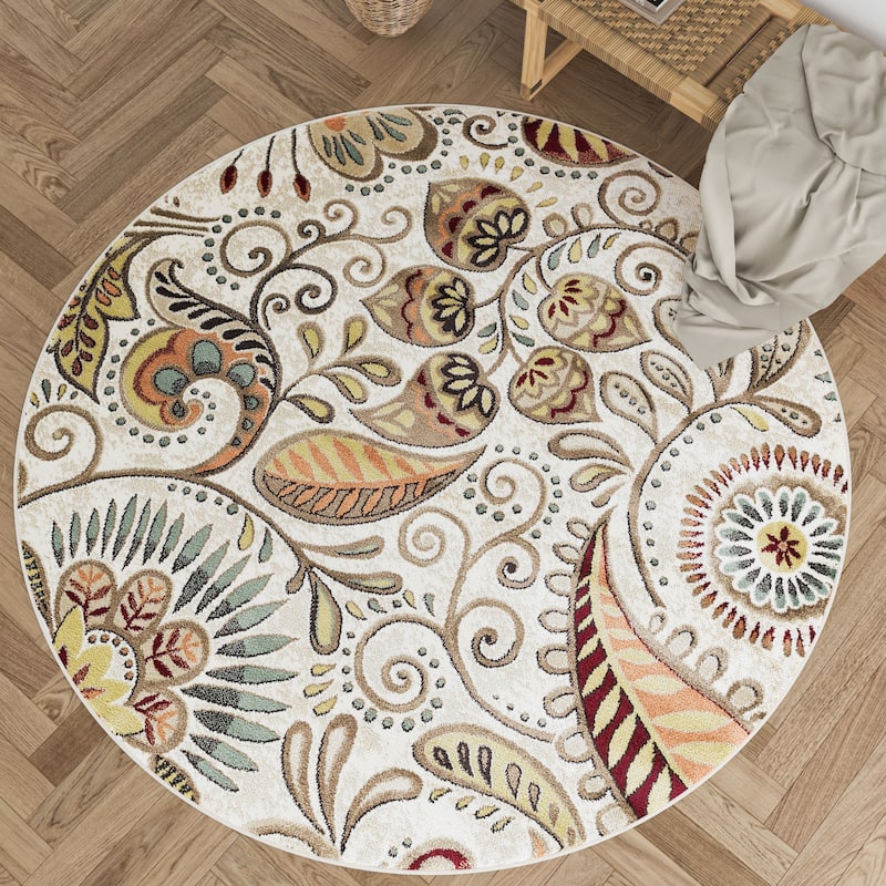 Caprice Mid-Century Modern Floral Indoor Area Rug
