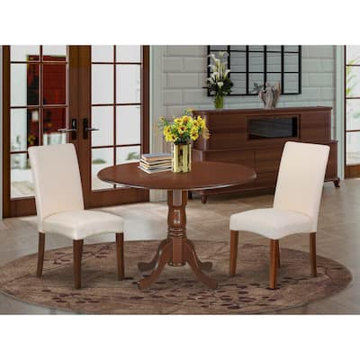 East West Furniture Kitchen Table Set- a Round Dining Table and Cream ...