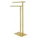 preview thumbnail 22 of 25, Edenscape Double L Shape Pedestal Towel Holder in Matte Black Polished Brass