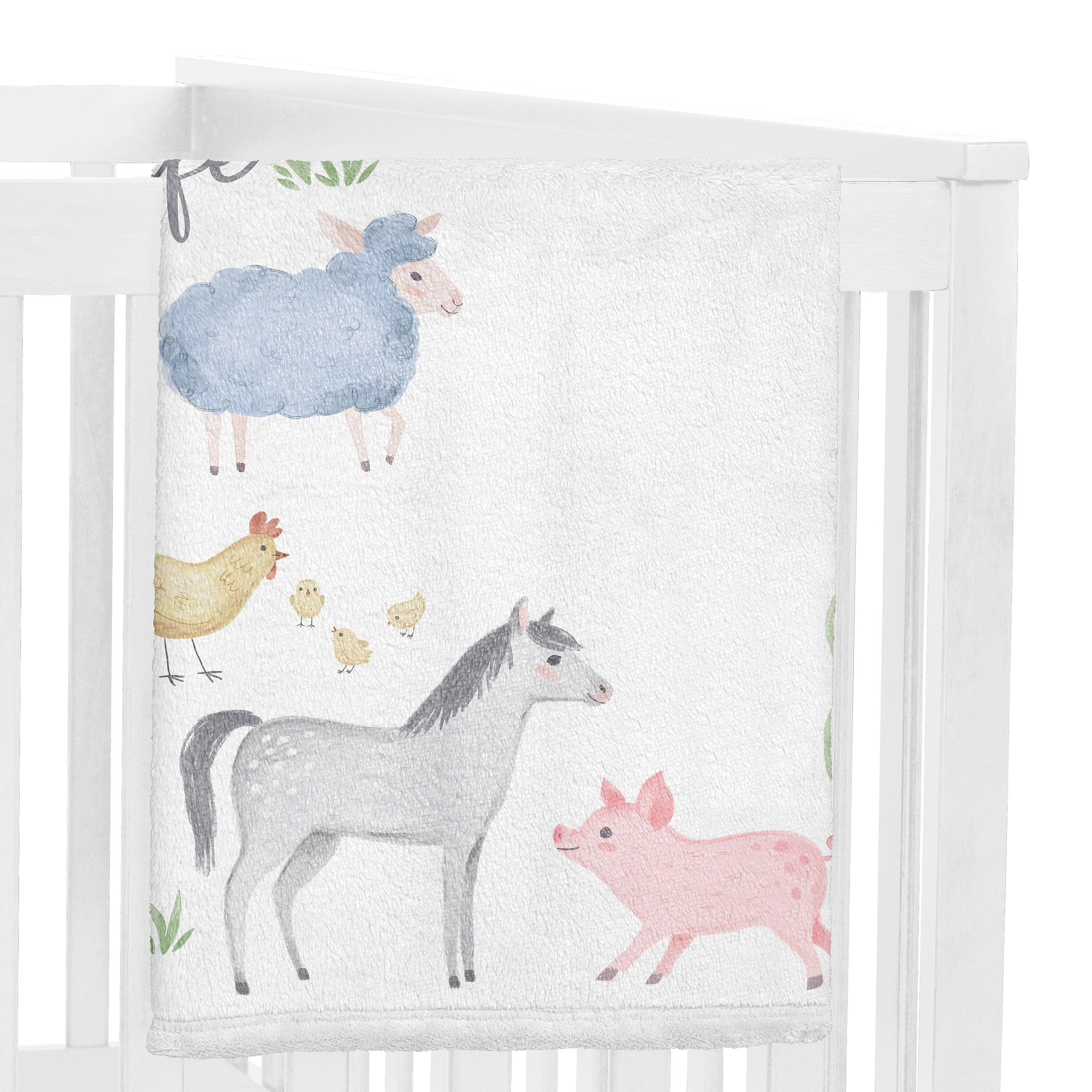 Sweet Jojo Designs Farm Animals Milestone Baby Blanket By Sweet Jojo Designs