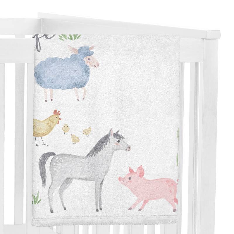 Farm Animals Boy or Girl Baby Monthly Milestone Blanket - Watercolor Farmhouse Barn Horse Cow Sheep Pig Farm Life Gender Neutral