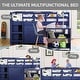 preview thumbnail 4 of 10, Twin Size Low Loft Bed with Desk and Storage - Kids Pine Wood Loft Bed with Cabinet and Study Space Navy Blue