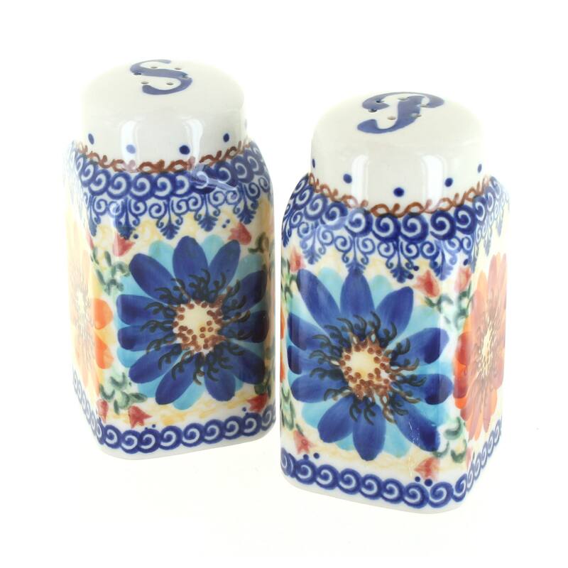 Blue Rose Polish Pottery 320 Vena Large Salt & Pepper Shakers
