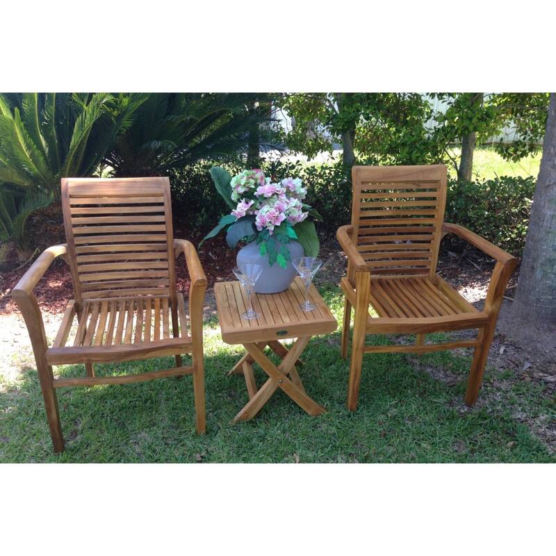 Chic Teak Rio Teak Wood Indoor/ Outdoor Stacking Arm Chair