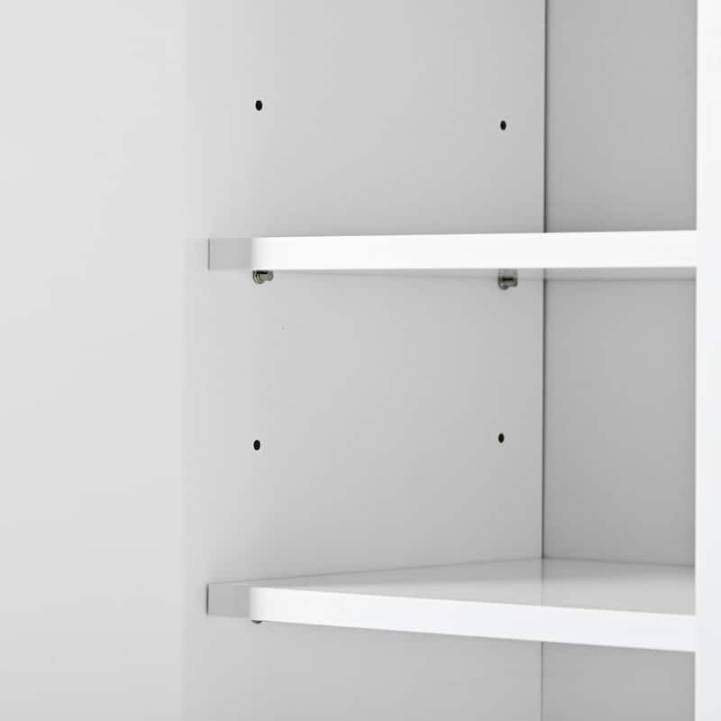 47 Inch Particle Board Modern Shoe Cabinet with Adjustable Shelves and Doors - 47" x 39" in.