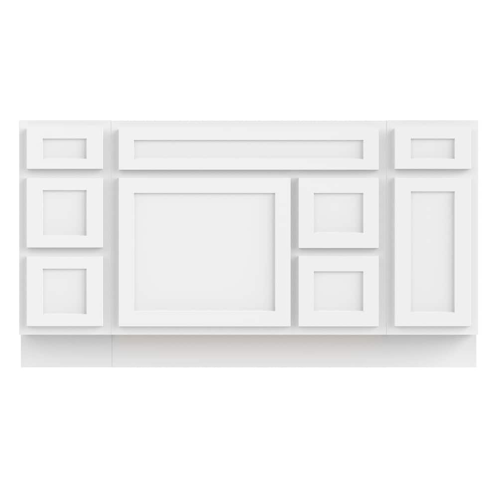 Vanity Art 60" Oak Freestanding Bathroom Vanity Cabinet without Top