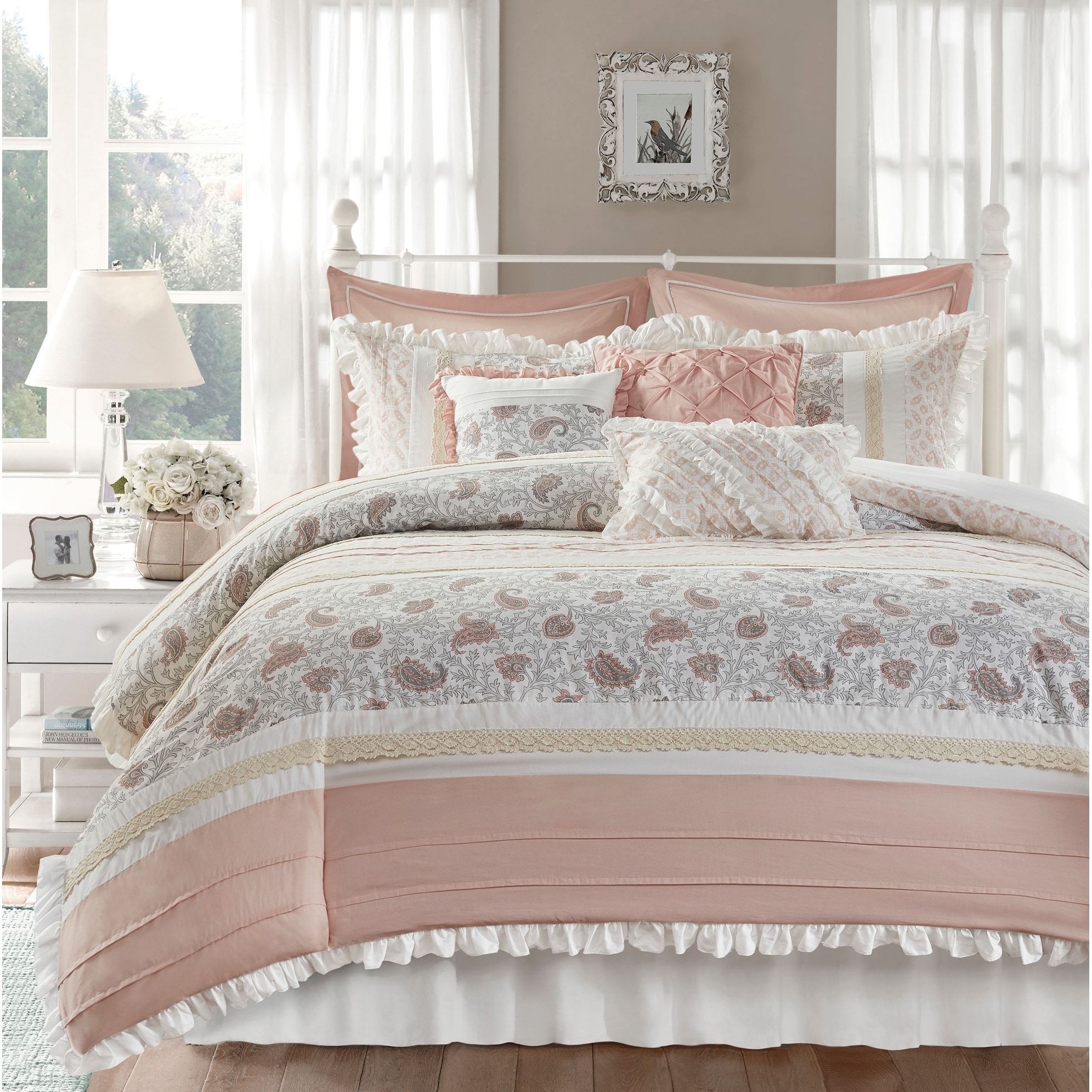 Madison Park Dawn 9 Piece Cotton Percale Duvet Cover Set