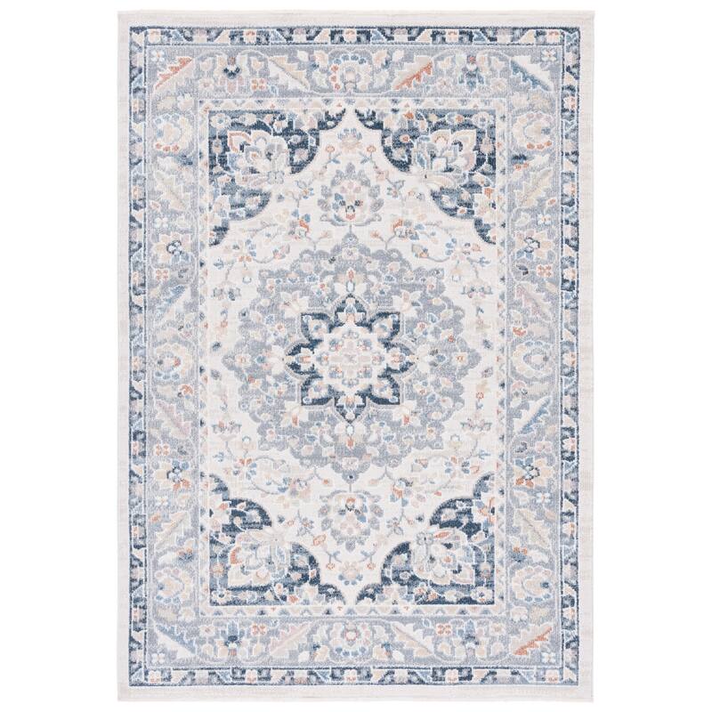 SAFAVIEH Blair Machine Washable Lubnah Slip Resistant Rug - 8' x 10' - Beige/Grey Navy