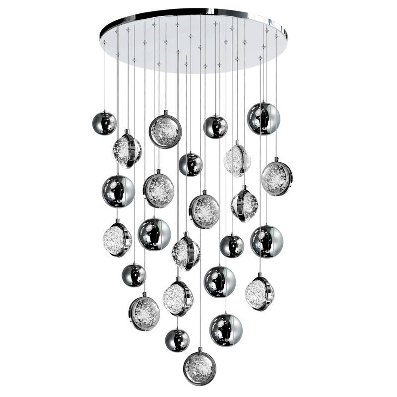 Salvador 24 in LED Integrated Polished Nickel Chandelier - Polished Nickel
