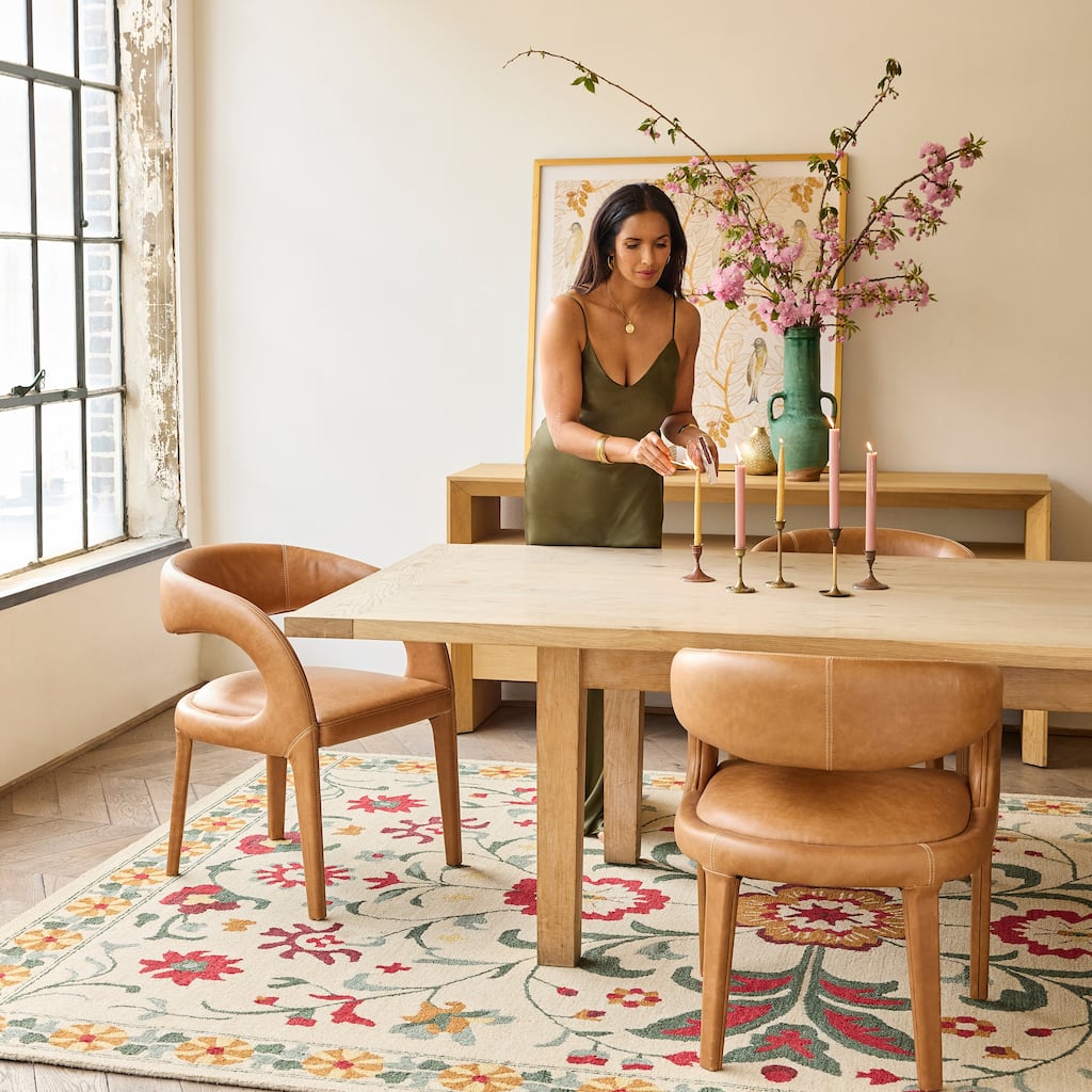 Padma Lakshmi Shangrila Folk Floral Wool Rug