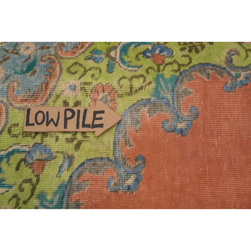 Hand Knotted Oriental 100% Wool Carpet Traditional Floral Oranges & Rust Tabriz Area Rug - 11' 8'' X 9' 5''