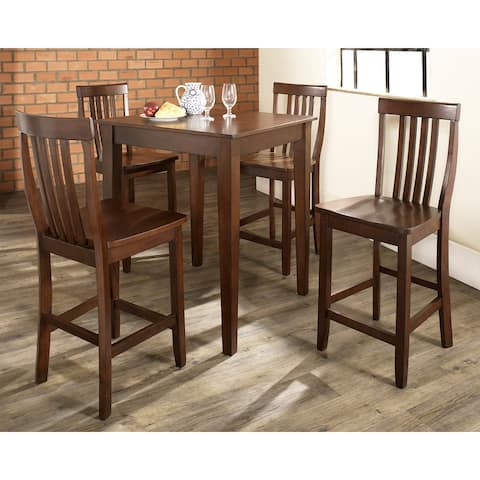 5Pc Pub Dining Set W/School House Stools