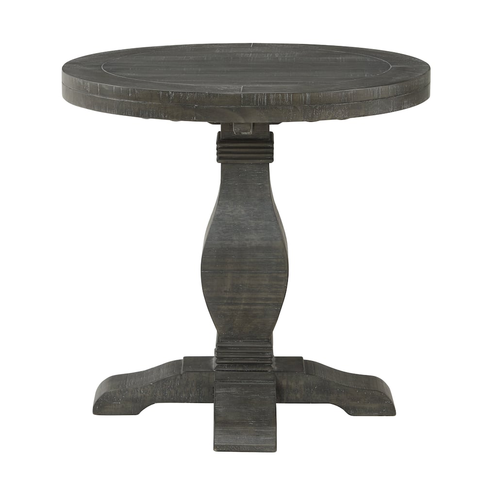 Napa 26" Wide Solid Wood Round Pedestal End Table