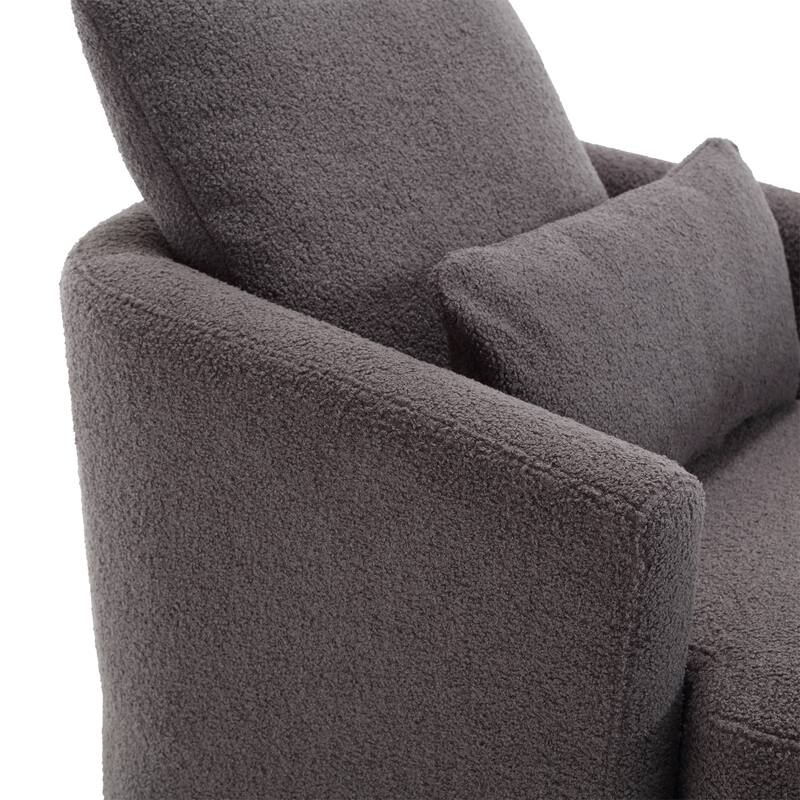 Comfy Round Accent Sofa Chair for Living Room, 360 Degree Swivel Barrel Club Chair for Nursery, Hotel, Bedroom, Office, Lounge