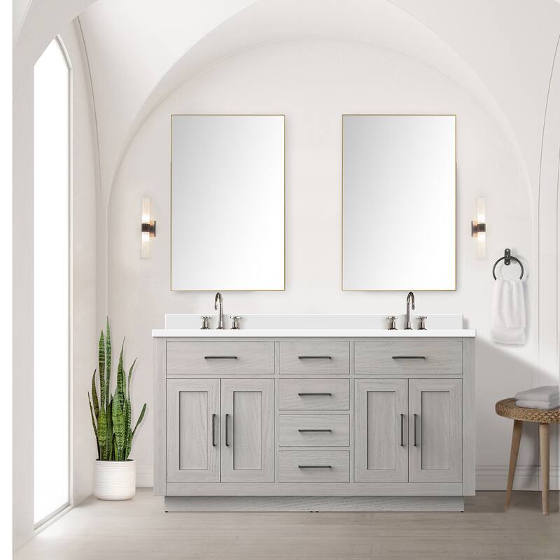 Abbey Bath Vanity with Quartz Top, Sink, Mirror and Faucet