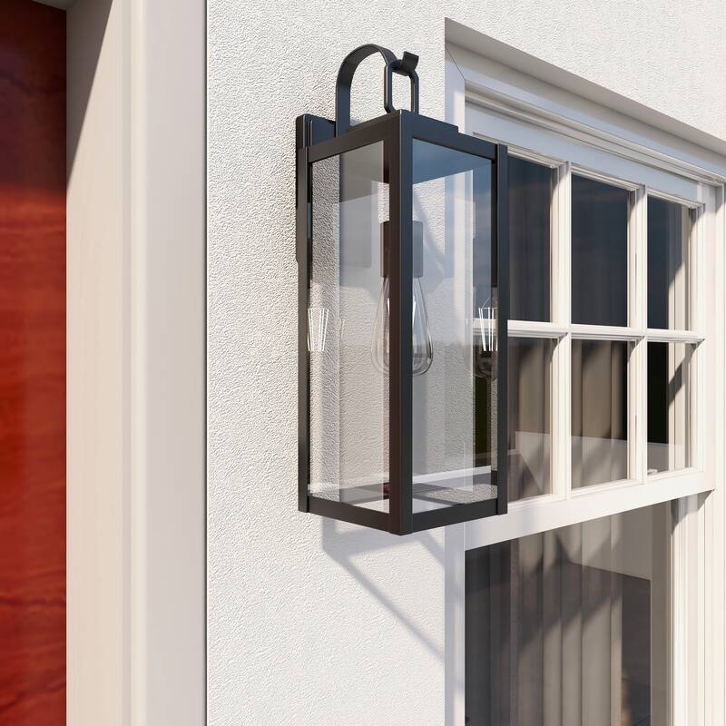 2-Pack 1-Light Outdoor Wall Sconce - 7" x 8.81" x 22.5"/2PACK - Matte Black