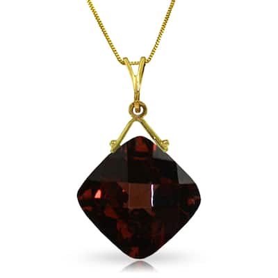 8.75 Carat 14K Solid Gold Fall Into Place Garnet Gemstone Necklace