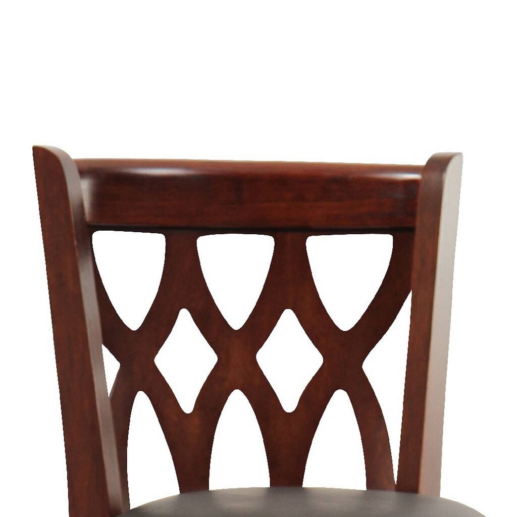 Cob 29 Inch Swivel Bar Stool Chair, Nailhead Trim, Black Vegan Faux Leather