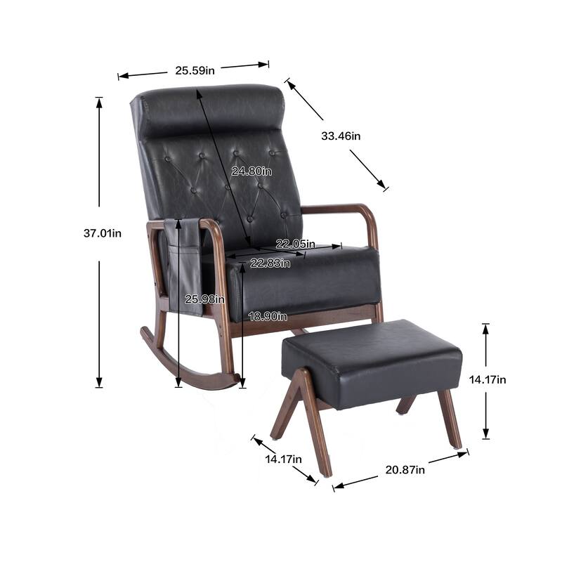 Rocking Armchair With Ottoman for Living Room