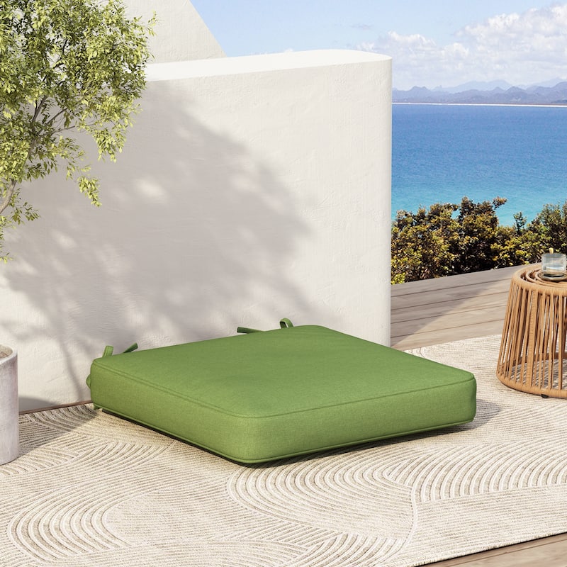 Christopher Knight Home - Noah Outdoor Dining Chair Cushion with All-Day Comfort and Secure Stay-Put Ties - Green