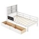 preview thumbnail 4 of 16, Twin/Full Size Bed Frame with 2 Drawers and Bookcase for Boys and Girls