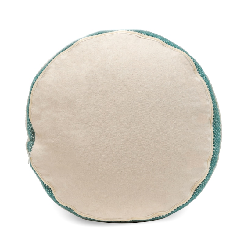Diamond Handcrafted Fabric Cylindrical Pouf - Green