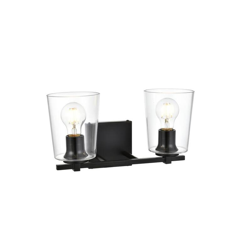Kelly 1 Light Black and Clear Bath Sconce