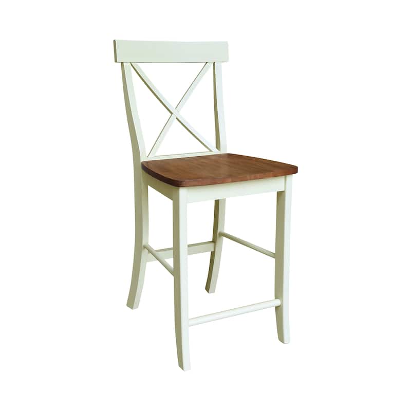 30" Solid Wood Round Top Pedestal Dining Table with 2 Counter Height Stools