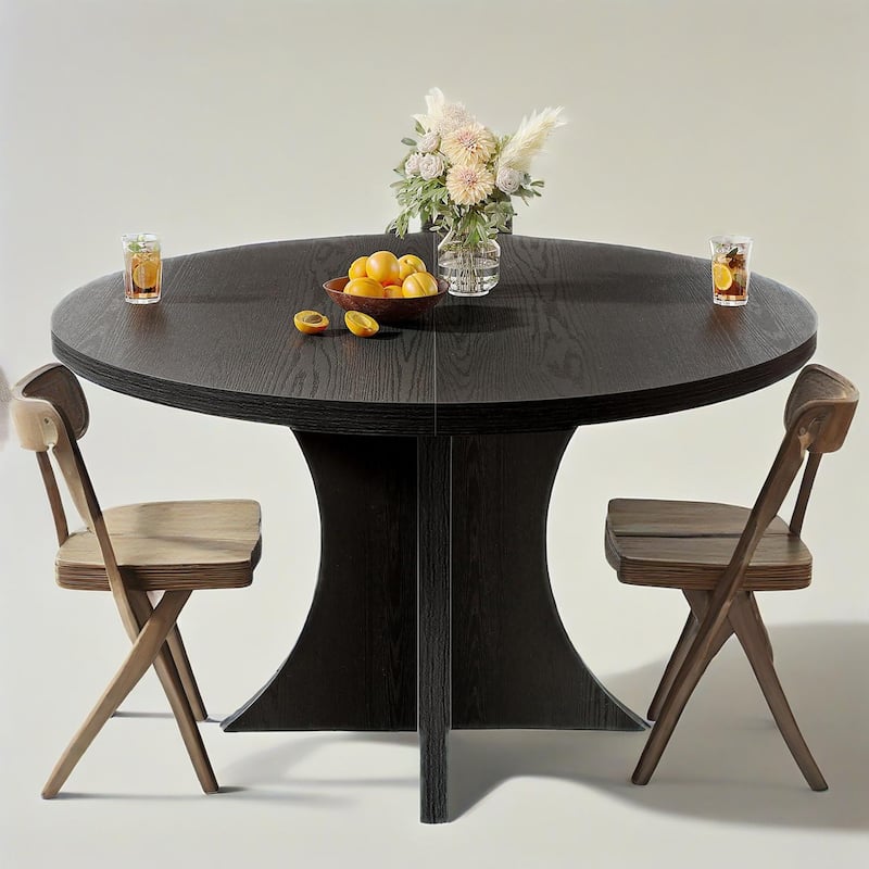 47” Round Particle Board Kitchen Dining Table Perfect to 4-6 People for Meals or Games - 47.24”L x 47.24”W x 29.92”H