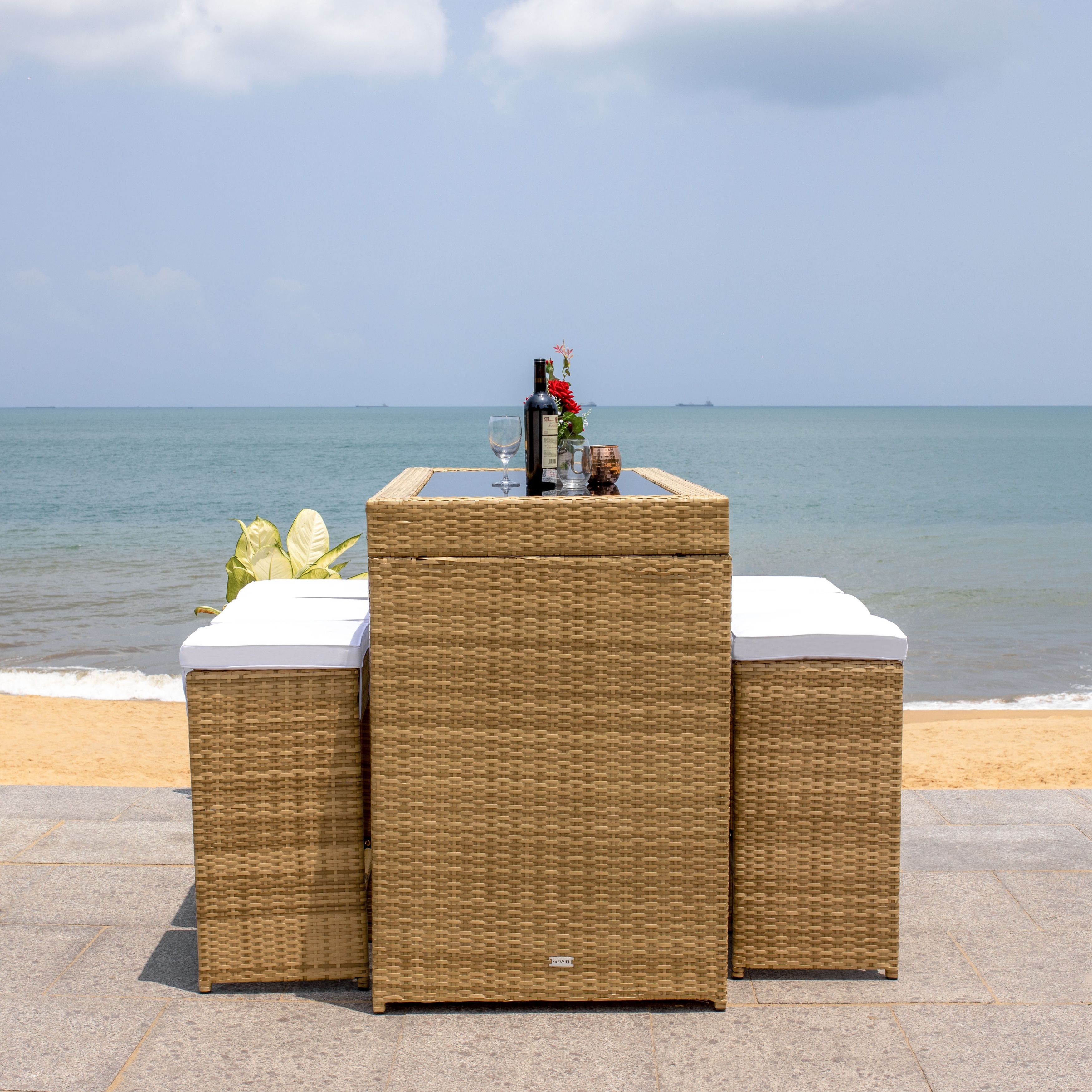 SAFAVIEH Horus 7 Piece Outdoor Patio Dining Set. On Sale Bed